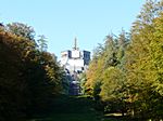Blick vom Schloss Wilhelmshöhe auf die Kaskaden und den Herkules
