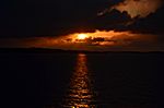 Erster Sonnenuntergang auf der Fahrt nach ÅLESUND