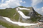 Auf der Bergstation der Karwendelbahn mit Blick auf den Panorama Rundweg
