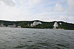 Kreidefelsen und Königstuhl .... mit einem kleine Boot vom Wasser aus