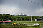 Blick auf die Festung Hohensalzburg, es regnet