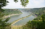 Blick von der Lorely auf den Rhein