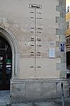 Hovchwassermarken am Rathaus in Passau